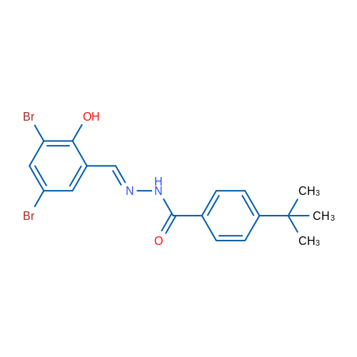 4-tert-Butyl-N'-[(1E)-(3,5-dibromo-2-hydroxyphenyl)methylidene]benzohydrazide 1g