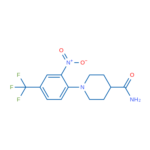 1-(2-Nitro-4-(trifluoromethyl)phenyl)piperidine-4-carboxamide 5g