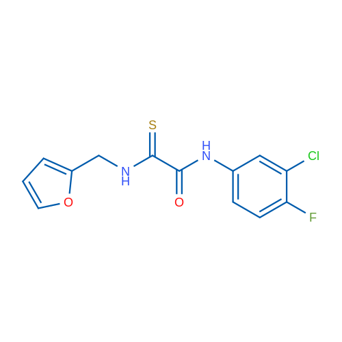 N-(3-Chloro-4-fluorophenyl)-1-{[(furan-2-yl)methyl]carbamothioyl}formamide 1g