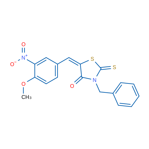 (5E)-3-Benzyl-5-[(4-methoxy-3-nitrophenyl)methylidene]-2-sulfanylidene-1,3-thiazolidin-4-one 1g