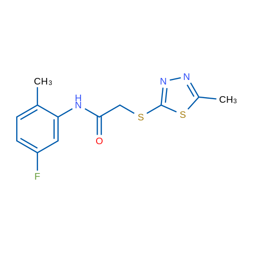 N-(5-Fluoro-2-methylphenyl)-2-[(5-methyl-1,3,4-thiadiazol-2-yl)sulfanyl]acetamide 1g