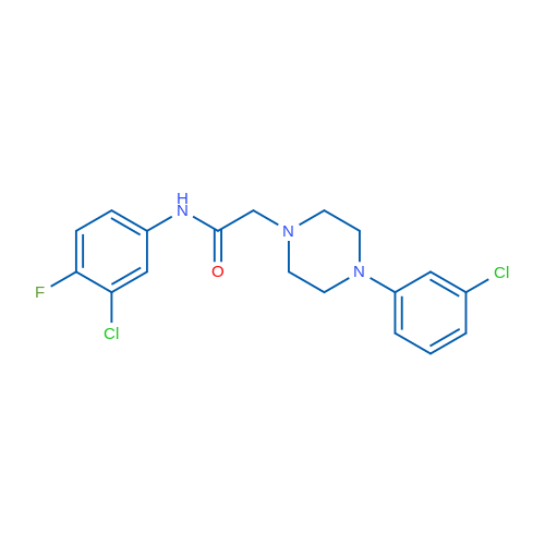 N-(3-Chloro-4-fluorophenyl)-2-[4-(3-chlorophenyl)piperazin-1-yl]acetamide 1g