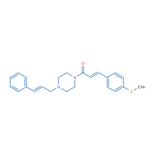 (2E)-3-[4-(Methylsulfanyl)phenyl]-1-{4-[(2E)-3-phenylprop-2-en-1-yl]piperazin-1-yl}prop-2-en-1-one 1g