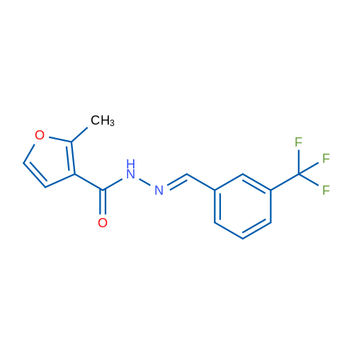 2-Methyl-N'-[(1E)-[3-(trifluoromethyl)phenyl]methylidene]furan-3-carbohydrazide 1g