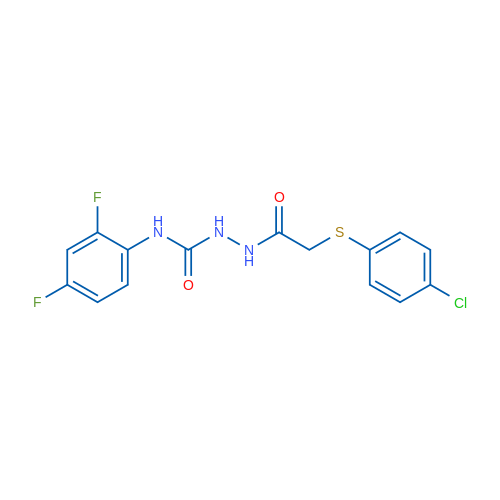 2-[(4-Chlorophenyl)sulfanyl]-N-{[(2,4-difluorophenyl)carbamoyl]amino}acetamide 1g