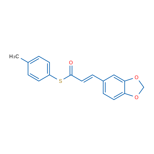 (2E)-3-(2H-1,3-Benzodioxol-5-yl)-1-[(4-methylphenyl)sulfanyl]prop-2-en-1-one 1g