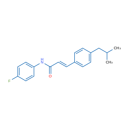 (2E)-N-(4-Fluorophenyl)-3-[4-(2-methylpropyl)phenyl]prop-2-enamide 1g