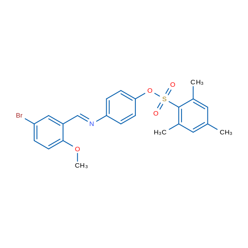 4-[(E)-[(5-Bromo-2-methoxyphenyl)methylidene]amino]phenyl 2,4,6-trimethylbenzene-1-sulfonate 1g