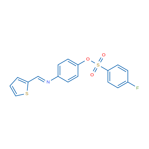 4-[(E)-[(Thiophen-2-yl)methylidene]amino]phenyl 4-fluorobenzene-1-sulfonate 1g