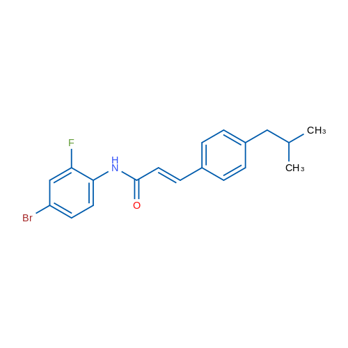 (2E)-N-(4-Bromo-2-fluorophenyl)-3-[4-(2-methylpropyl)phenyl]prop-2-enamide 1g