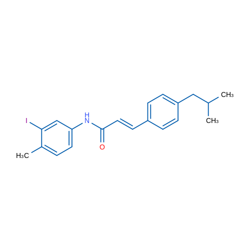 (2E)-N-(3-Iodo-4-methylphenyl)-3-[4-(2-methylpropyl)phenyl]prop-2-enamide 1g