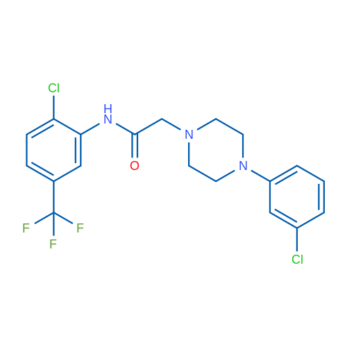 N-[2-Chloro-5-(trifluoromethyl)phenyl]-2-[4-(3-chlorophenyl)piperazin-1-yl]acetamide 1g