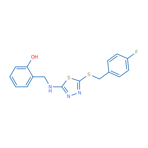 2-{[(5-{[(4-fluorophenyl)methyl]sulfanyl}-1,3,4-thiadiazol-2-yl)amino]methyl}phenol 1g