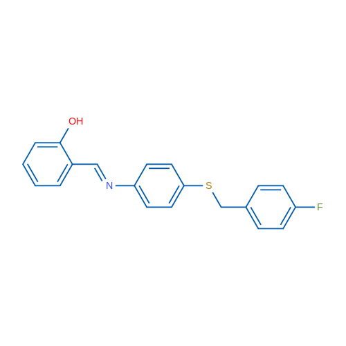 2-[(1E)-[(4-{[(4-fluorophenyl)methyl]sulfanyl}phenyl)imino]methyl]phenol 1g