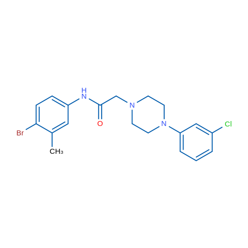 N-(4-Bromo-3-methylphenyl)-2-[4-(3-chlorophenyl)piperazin-1-yl]acetamide 1g