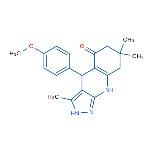 4-(4-Methoxyphenyl)-3,7,7-trimethyl-2H,4H,5H,6H,7H,8H,9H-pyrazolo[3,4-b]quinolin-5-one 1g