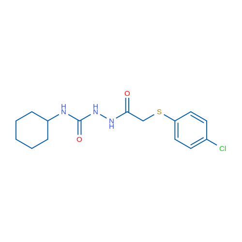 2-[(4-Chlorophenyl)sulfanyl]-N-[(cyclohexylcarbamoyl)amino]acetamide 1g