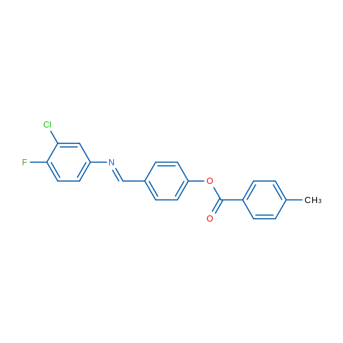 4-[(1E)-[(3-Chloro-4-fluorophenyl)imino]methyl]phenyl 4-methylbenzoate 1g
