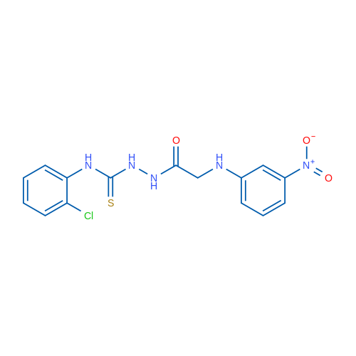 N-{[(2-chlorophenyl)carbamothioyl]amino}-2-[(3-nitrophenyl)amino]acetamide 1g