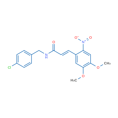 (2E)-N-[(4-Chlorophenyl)methyl]-3-(4,5-dimethoxy-2-nitrophenyl)prop-2-enamide 1g