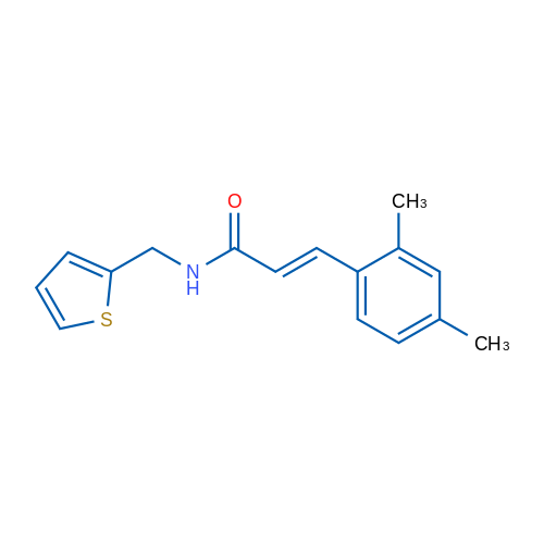 (2E)-3-(2,4-Dimethylphenyl)-N-[(thiophen-2-yl)methyl]prop-2-enamide 1g