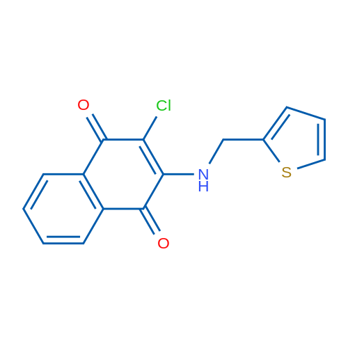 2-Chloro-3-{[(thiophen-2-yl)methyl]amino}-1,4-dihydronaphthalene-1,4-dione 1g
