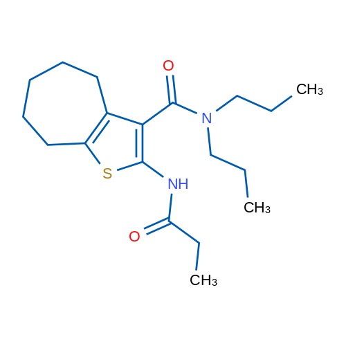 2-Propionamido-N,N-dipropyl-5,6,7,8-tetrahydro-4H-cyclohepta[b]thiophene-3-carboxamide 1g