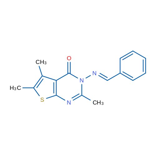 3-(Benzylideneamino)-2,5,6-trimethylthieno[2,3-d]pyrimidin-4(3H)-one 1g