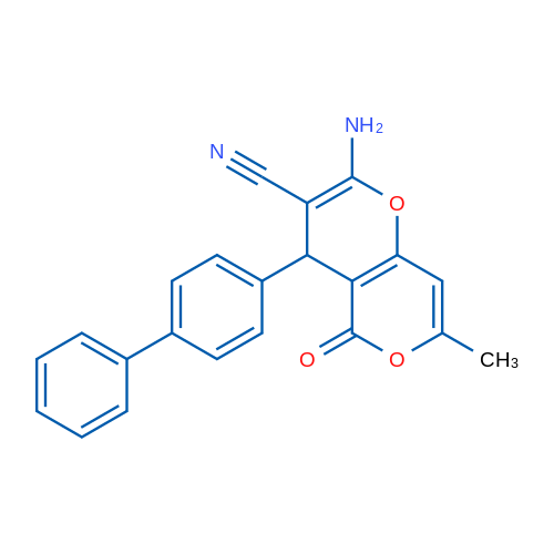 2-Amino-4-{[1,1'-biphenyl]-4-yl}-7-methyl-5-oxo-4H,5H-pyrano[3,2-c]pyran-3-carbonitrile 1g