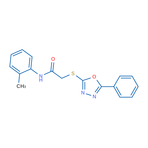 2-((5-Phenyl-1,3,4-oxadiazol-2-yl)thio)-N-(o-tolyl)acetamide 1g