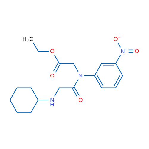 Ethyl 2-(2-(cyclohexylamino)-N-(3-nitrophenyl)acetamido)acetate 1g