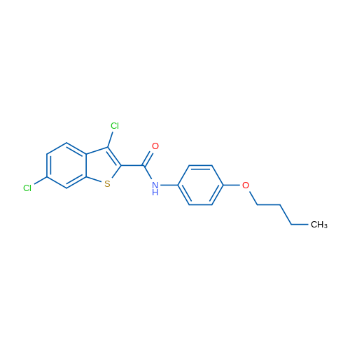 N-(4-Butoxyphenyl)-3,6-dichlorobenzo[b]thiophene-2-carboxamide 1g