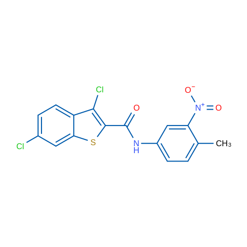 3,6-Dichloro-N-(4-methyl-3-nitrophenyl)benzo[b]thiophene-2-carboxamide 1g
