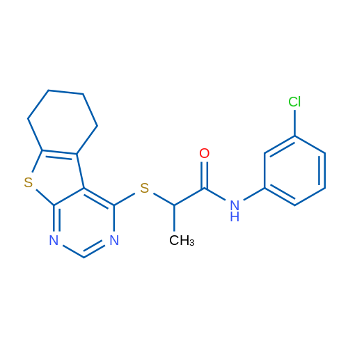 N-(3-Chlorophenyl)-2-((5,6,7,8-tetrahydrobenzo[4,5]thieno[2,3-d]pyrimidin-4-yl)thio)propanamide 1g