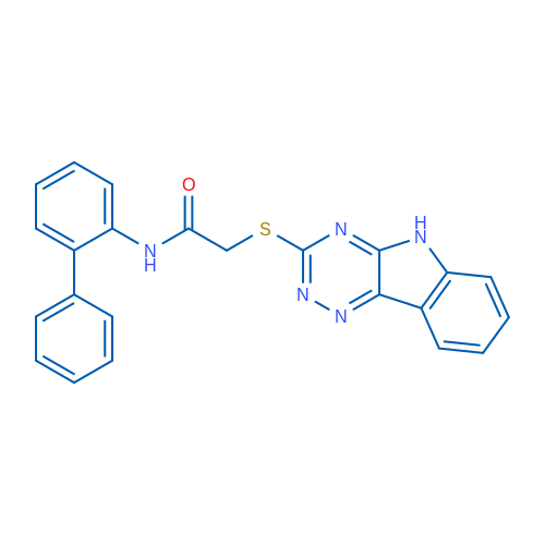 2-((5H-[1,2,4]Triazino[5,6-b]indol-3-yl)thio)-N-([1,1'-biphenyl]-2-yl)acetamide 1g