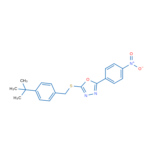2-((4-(tert-Butyl)benzyl)thio)-5-(4-nitrophenyl)-1,3,4-oxadiazole 1g