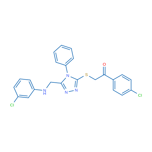 1-(4-Chlorophenyl)-2-((5-(((3-chlorophenyl)amino)methyl)-4-phenyl-4H-1,2,4-triazol-3-yl)thio)ethanone 1g