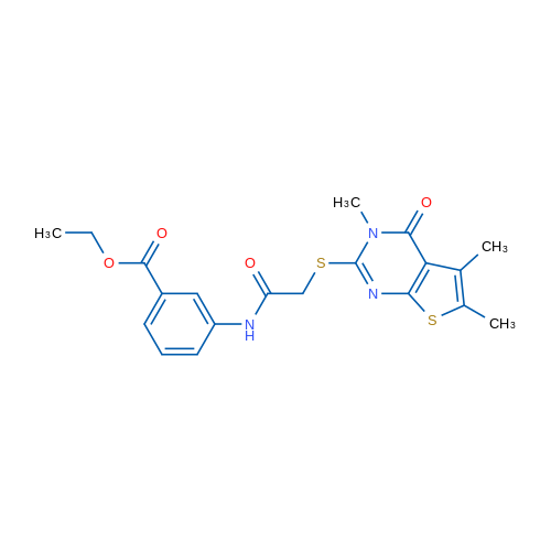 Ethyl 3-(2-((3,5,6-trimethyl-4-oxo-3,4-dihydrothieno[2,3-d]pyrimidin-2-yl)thio)acetamido)benzoate 1g