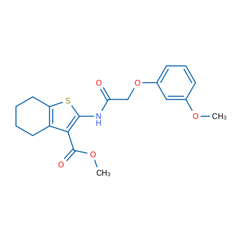 Methyl 2-(2-(3-methoxyphenoxy)acetamido)-4,5,6,7-tetrahydrobenzo[b]thiophene-3-carboxylate 1g