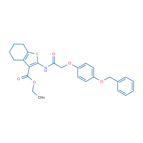 Ethyl 2-(2-(4-(benzyloxy)phenoxy)acetamido)-4,5,6,7-tetrahydrobenzo[b]thiophene-3-carboxylate 1g
