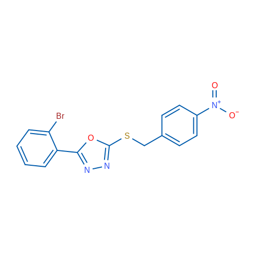 2-(2-Bromophenyl)-5-((4-nitrobenzyl)thio)-1,3,4-oxadiazole 1g