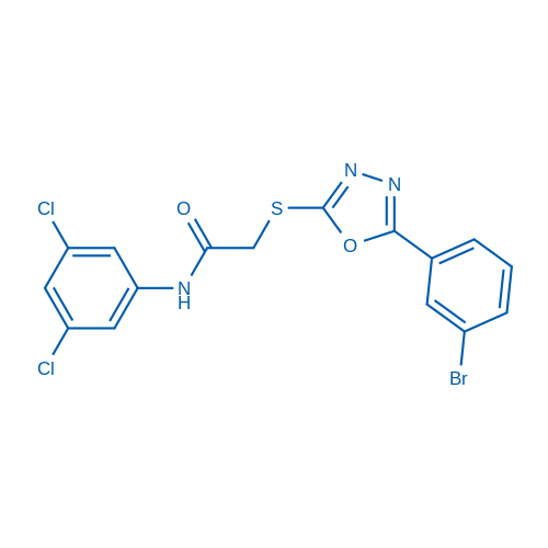 2-((5-(3-Bromophenyl)-1,3,4-oxadiazol-2-yl)thio)-N-(3,5-dichlorophenyl)acetamide 1g