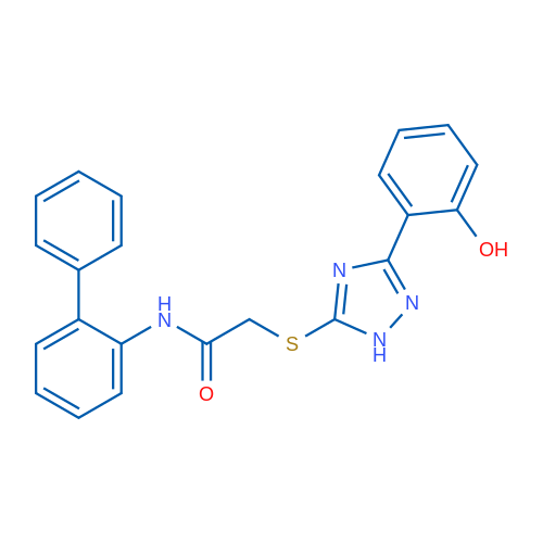 N-([1,1'-Biphenyl]-2-yl)-2-((3-(2-hydroxyphenyl)-1H-1,2,4-triazol-5-yl)thio)acetamide 1g