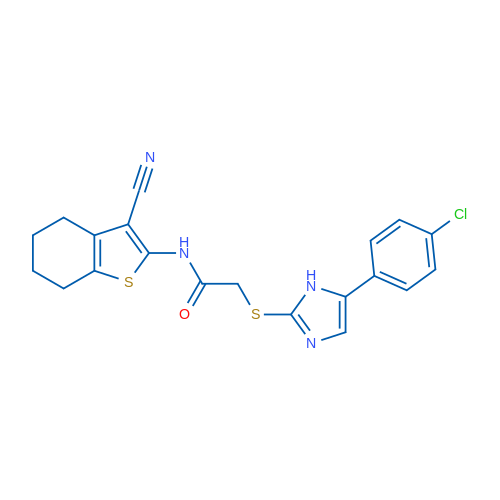 2-((5-(4-Chlorophenyl)-1H-imidazol-2-yl)thio)-N-(3-cyano-4,5,6,7-tetrahydrobenzo[b]thiophen-2-yl)acetamide 1g