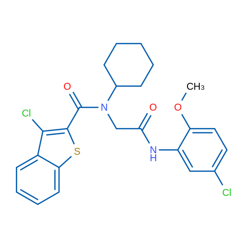 3-Chloro-N-(2-((5-chloro-2-methoxyphenyl)amino)-2-oxoethyl)-N-cyclohexylbenzo[b]thiophene-2-carboxamide 1g