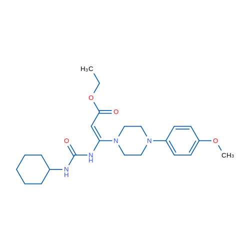 Ethyl (2Z)-3-[(cyclohexylcarbamoyl)amino]-3-[4-(4-methoxyphenyl)piperazin-1-yl]prop-2-enoate 1g