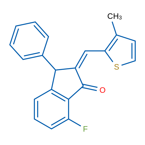 (2Z)-7-Fluoro-2-[(3-methylthiophen-2-yl)methylidene]-3-phenyl-2,3-dihydro-1H-inden-1-one 1g