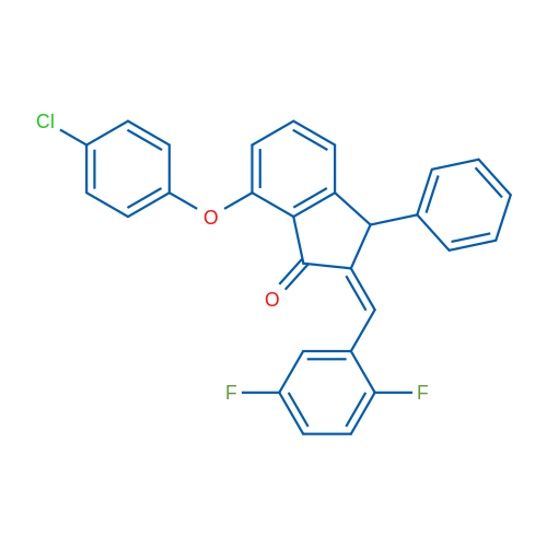 (2Z)-7-(4-Chlorophenoxy)-2-[(2,5-difluorophenyl)methylidene]-3-phenyl-2,3-dihydro-1H-inden-1-one 1g