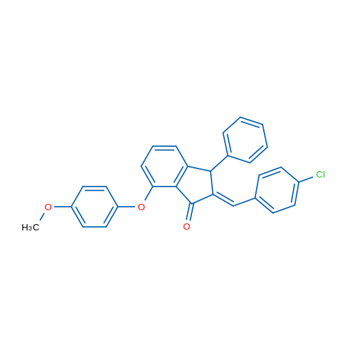 (2E)-2-[(4-Chlorophenyl)methylidene]-7-(4-methoxyphenoxy)-3-phenyl-2,3-dihydro-1H-inden-1-one 1g