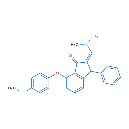 (2Z)-2-[(Dimethylamino)methylidene]-7-(4-methoxyphenoxy)-3-phenyl-2,3-dihydro-1H-inden-1-one 1g